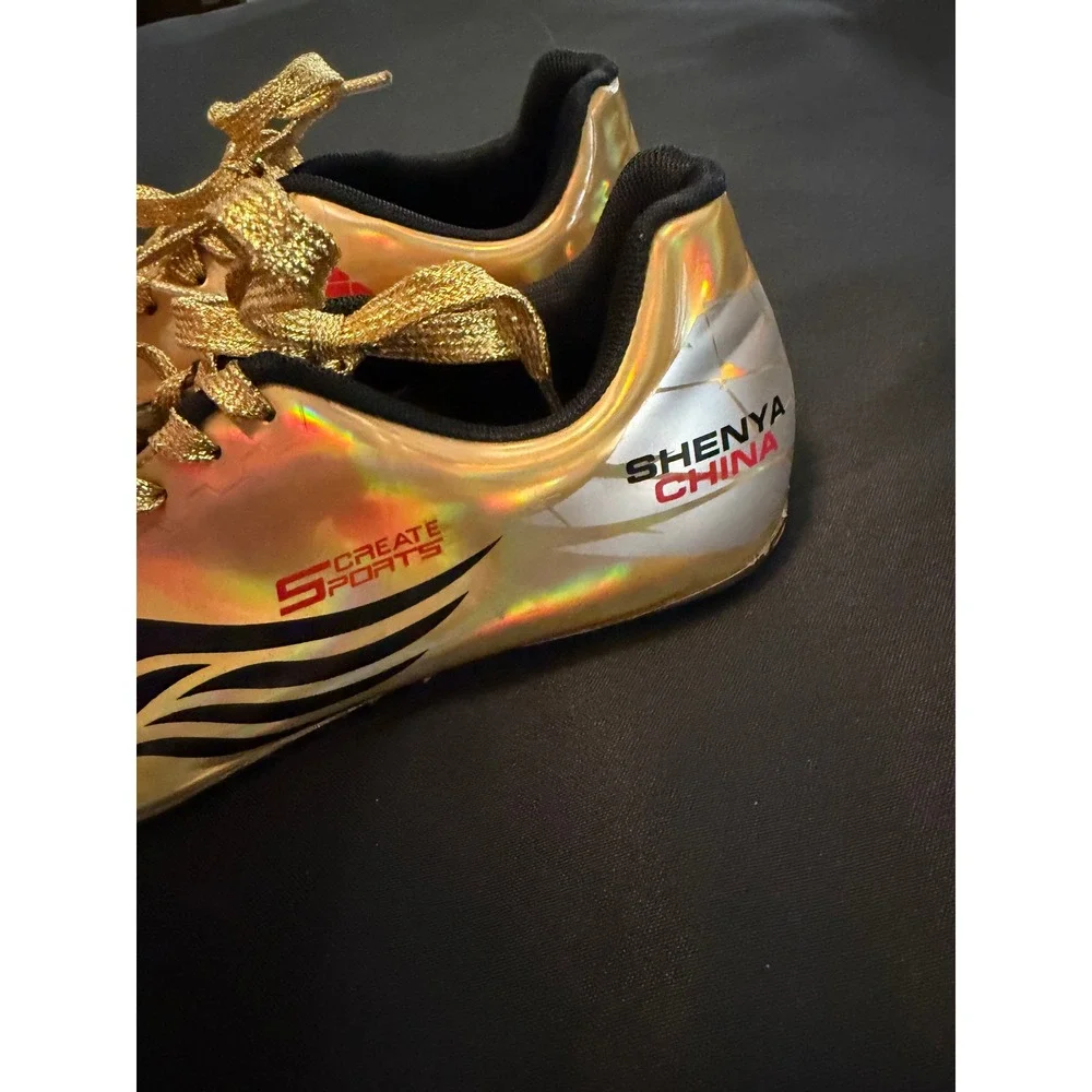 Shenya China Create Sports Track Field Spikes Gold Iridescent Mens 43 US 9.5
